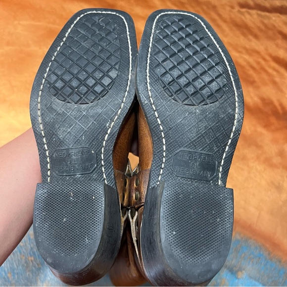 Vintage Frye 12R Brown leather Harness Boots USA Cowgirl size 6 - Picture 12 of 16